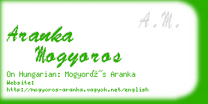 aranka mogyoros business card